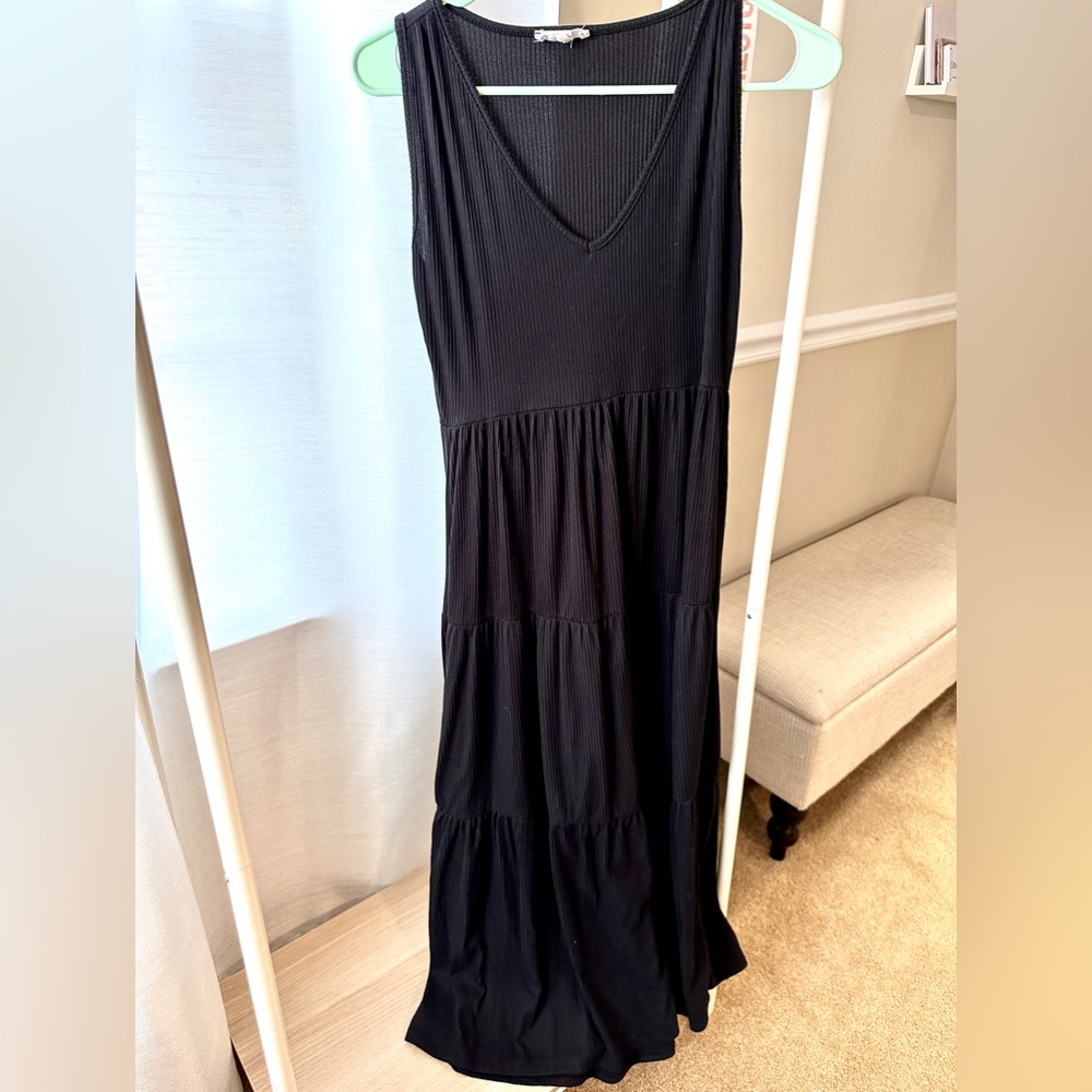 Black boho tiered dress - worn once